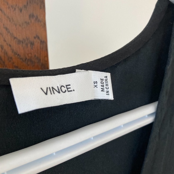 Vince XS/S Silk and Leather Cami Black - Picture 3 of 4